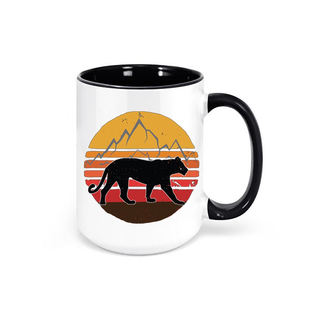 Mountain Lion Mug, Lion Sunset, Lion Coffee Mug, Panther Lover, Mountain Lion Gift, Lion Gift, Sublimated Design, Dishwasher Safe Mug - Chase Me Tees LLC