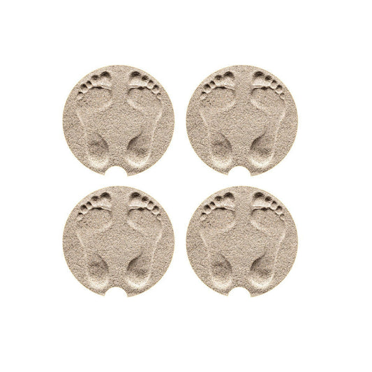 Car Coaster, Footprints, Sand Footprints, Sand Coaster, Sandy Footprints, Car Accessories, Car Gift, Truck Coaster, Vehicle Accessories - Chase Me Tees LLC