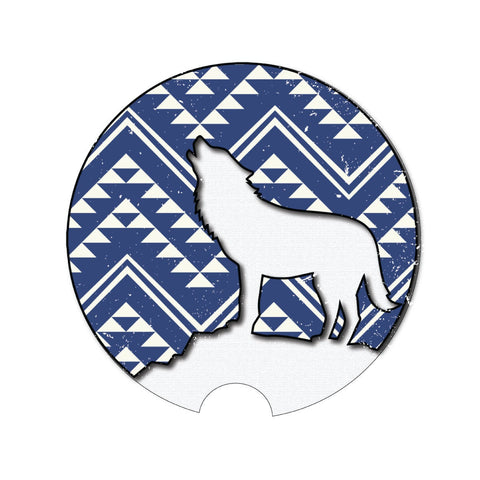 Car Coaster, Aztec Wolf, South Western Coaster, Wolf Car Coaster, Aztec Coaster, Car Accessories, Car Gift, Truck Coaster, Car Drink Coaster - Chase Me Tees LLC