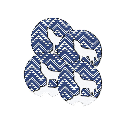 Car Coaster, Aztec Wolf, South Western Coaster, Wolf Car Coaster, Aztec Coaster, Car Accessories, Car Gift, Truck Coaster, Car Drink Coaster - Chase Me Tees LLC