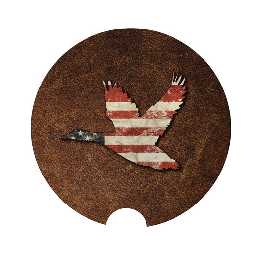 Car Coaster, American Duck, Duck Hunting Gift, Waterfowl Coaster, Duck Coaster, Car Accessories, Car Gift, Truck Coaster, Car Drink Coaster - Chase Me Tees LLC