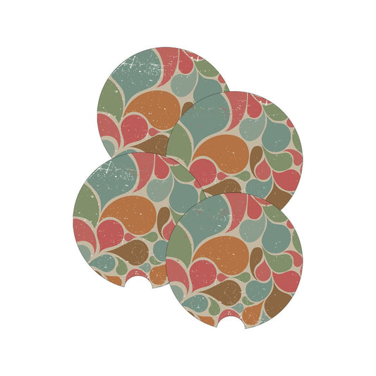 Car Coaster, Retro Paisley, Vintage Car Coaster, 70's Gift, Car Gift, Coaster, Car Accessories, Car Gift, Truck Coaster, Vehicle Accessories - Chase Me Tees LLC