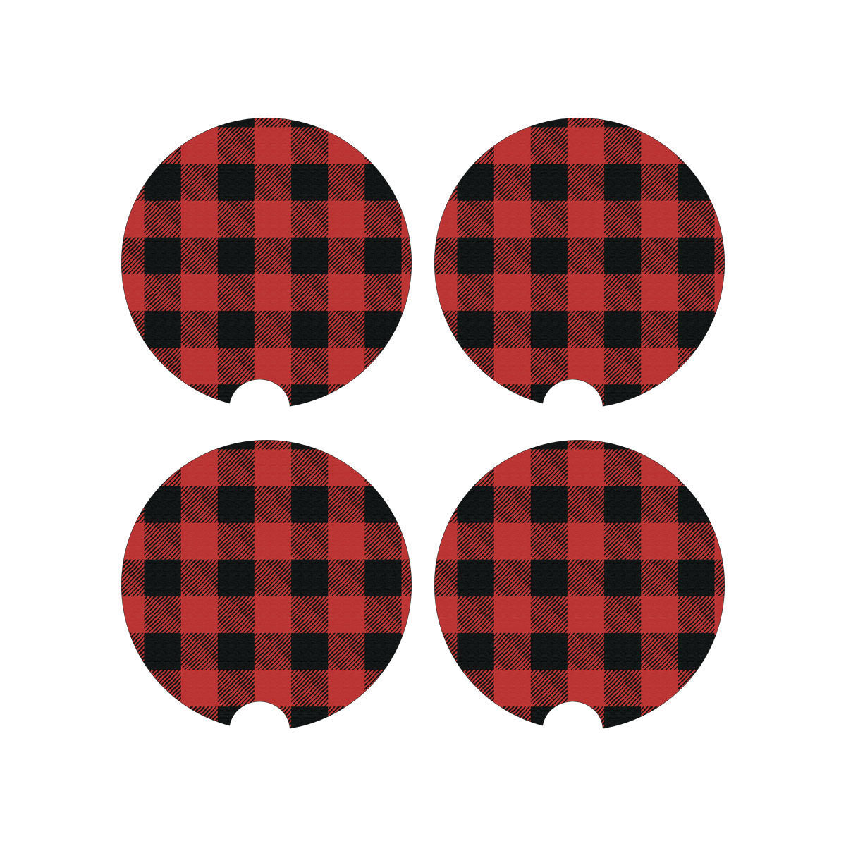Car Coaster, Red Plaid, Plaid Car Coaster, Plaid Coaster, Red Buffalo Plaid, Car Accessories, Car Gift, Truck Coaster, Vehicle Accessories - Chase Me Tees LLC