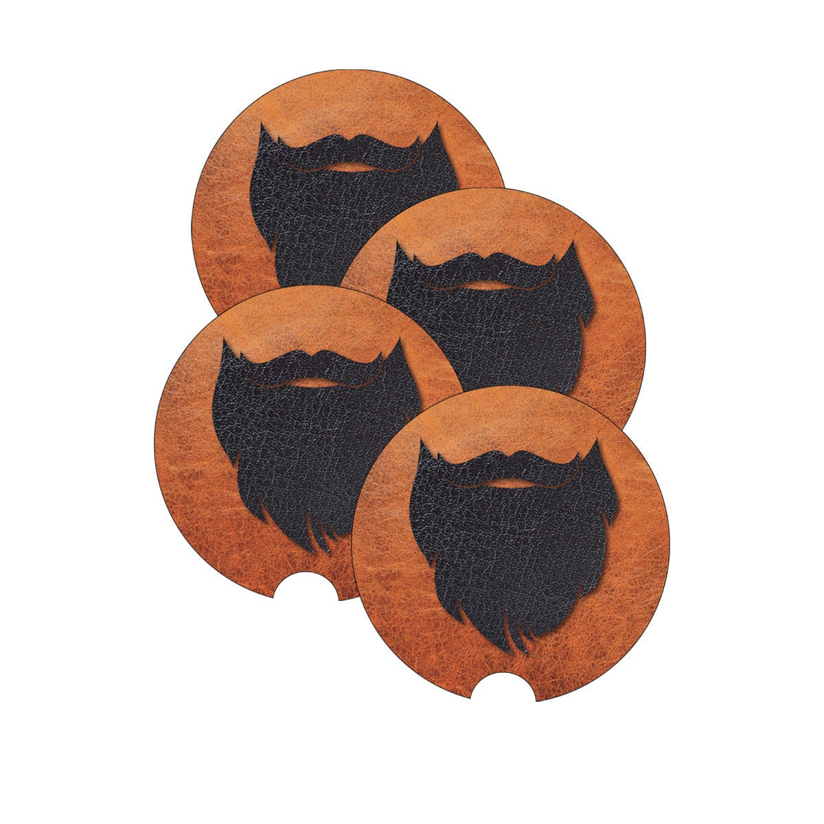 Car Coaster, Leather Beard, Mens Car Coaster, Beard Gift, Beard Coaster, Beard Lover, Car Accessories, Truck Coaster, Vehicle Accessories - Chase Me Tees LLC