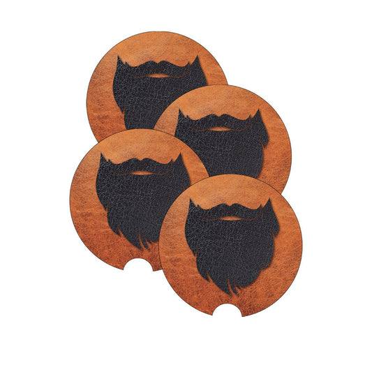 Car Coaster, Leather Beard, Mens Car Coaster, Beard Gift, Beard Coaster, Beard Lover, Car Accessories, Truck Coaster, Vehicle Accessories - Chase Me Tees LLC
