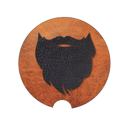 Car Coaster, Leather Beard, Mens Car Coaster, Beard Gift, Beard Coaster, Beard Lover, Car Accessories, Truck Coaster, Vehicle Accessories - Chase Me Tees LLC