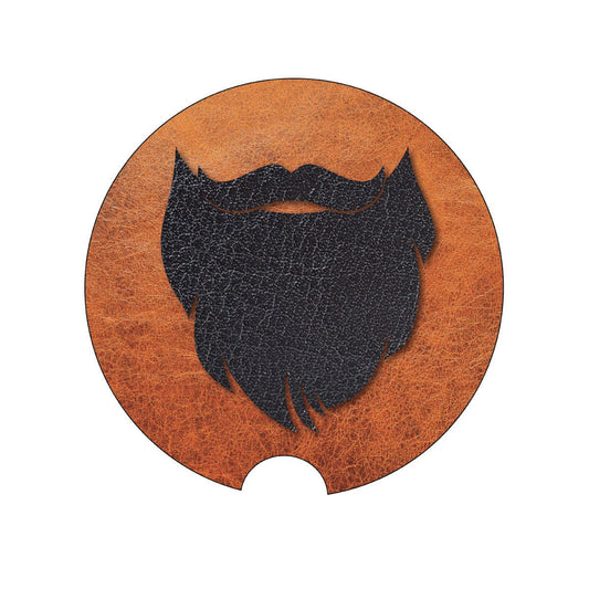 Car Coaster, Leather Beard, Mens Car Coaster, Beard Gift, Beard Coaster, Beard Lover, Car Accessories, Truck Coaster, Vehicle Accessories - Chase Me Tees LLC