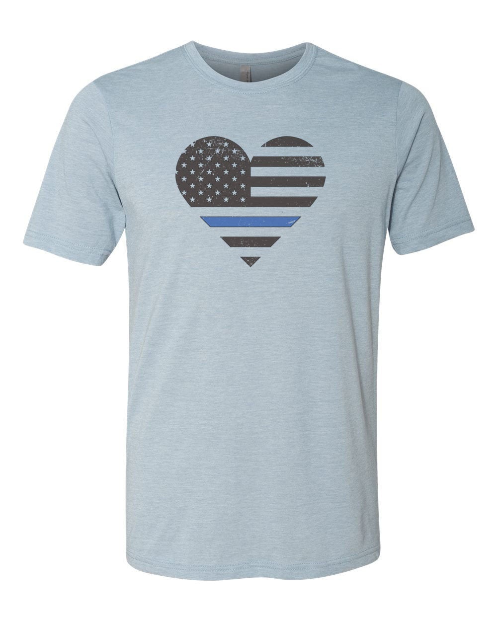 Police Shirt, Police Heart, Heart With Blue Line, Cop Shirt, Unisex Fit, Sublimated Design, Thin Blue Line, Police Wife, I Love Police - Chase Me Tees LLC