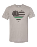 Thin Green Line Shirt, Green Line Heart, Military Shirt, Military Wife, Game Warden Shirt, Armed Forces, Unisex Fit, Sublimated Shirt - Chase Me Tees LLC