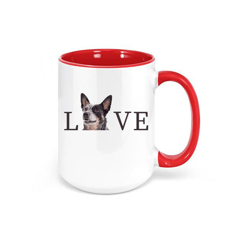 Blue Heeler Mug, Love Blue Heeler, Australian Cattle Dog, Blue Heeler Gift, Blue Heeler Mom, Cattle Dog, Coffee Gift, Dog Mom, Dog Dad - Chase Me Tees LLC
