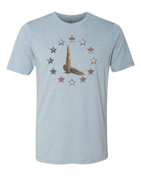 Bullet Shirt, Stars And Bullets, 2nd Amendment Shirt, Gun Shirt, Tactical Shirt, Gun Apparel, Unisex Fit, Gun Lover, Cartridges, Bullets - Chase Me Tees LLC