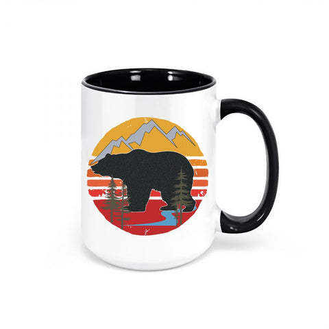 Bear Coffee Mug, Bear Sun, Rustic Mugs, Bear Lover, Gift For Bear Hunter, Bear Gift, Hunting Coffee Mug, Bear Cup, Sublimated Design - Chase Me Tees LLC