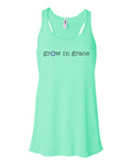 Christian Tank Top, Grow In Grace, Women's Racerback, Christian Racerback, Grace Tank, Gift For Her, Religious Racerback, Sublimated Design - Chase Me Tees LLC