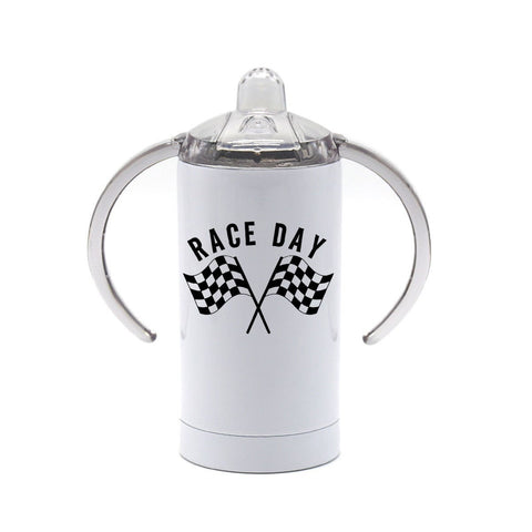 Racing Sippy Cup, Race Day, Baby Racing Cup, Newborn Racing Mug, Future Racer, Checkered Flags Sippy Cup, Infant Racing Gift, Newborn Racing - Chase Me Tees LLC