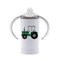 Tractor Sippy Cup, Plaid Tractor, Baby Tractor Cup, Farm Sippy Cup, Baby Farming Cup, Green Plaid, Sublimated Design, Farm Baby Gift - Chase Me Tees LLC