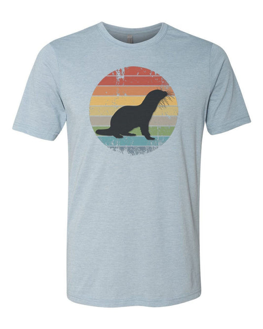 River Otter Shirt, Otter Sunset, Otter Gift, Sublimated Design, River Shirt, Sunset T-shirt, Animal Apparel, Gift For Him, Otter Lover - Chase Me Tees LLC