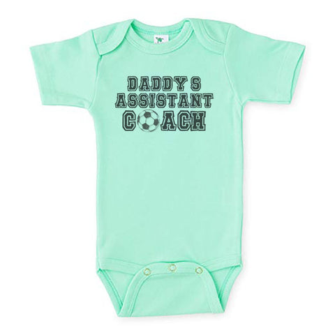 Soccer Onesie, Daddy's Assistant Coach, Baby Soccer Outfit, Futbol Onesie, Soccer Bodysuit, Newborn Soccer Onesie, Soccer Coach Onesie - Chase Me Tees LLC