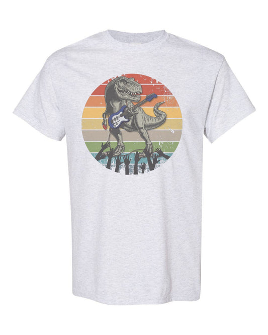 Guitar T Shirt, Guitar Dino, Guitar Shirt, Funny Guitar Shirt, Dinosaur Playing Guitar, Electric Guitar Shirt, Lead Guitarist Shirt, T-Rex - Chase Me Tees LLC
