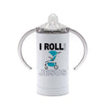 Christian Sippy Cup, I Roll With Jesus, Christian Baby Cup, Church Sippy Cup, Funny Sippy Cups, Sublimated Design, Religious Baby Cup - Chase Me Tees LLC